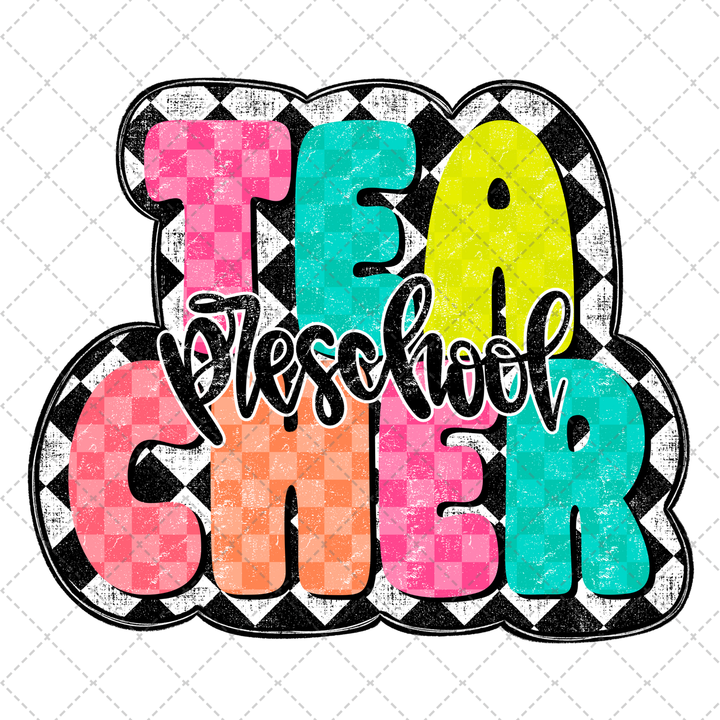 Preschool Teacher Checkered Transfer