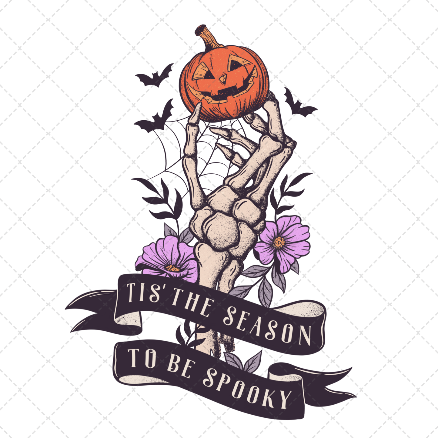 Tis The Season Skelly Hand Transfer