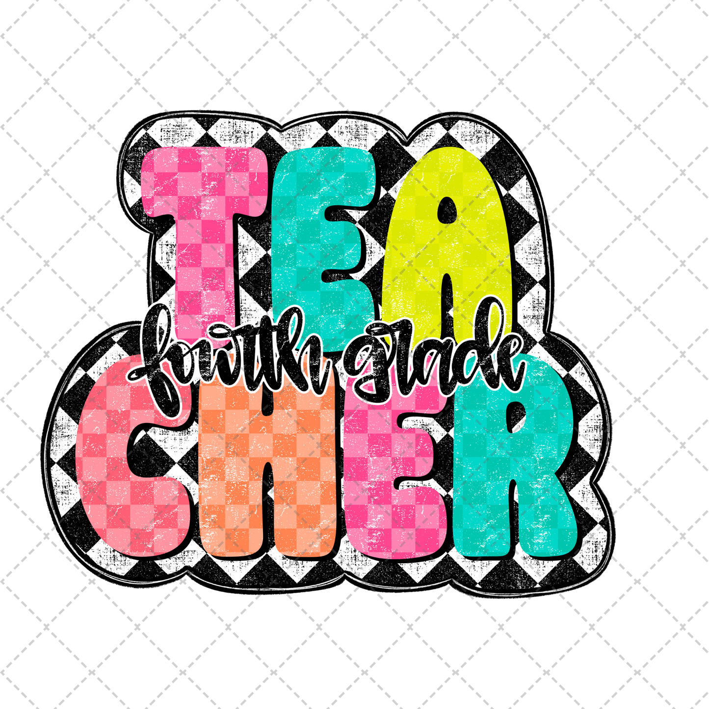 Fourth Grade Teacher Checkered Transfer
