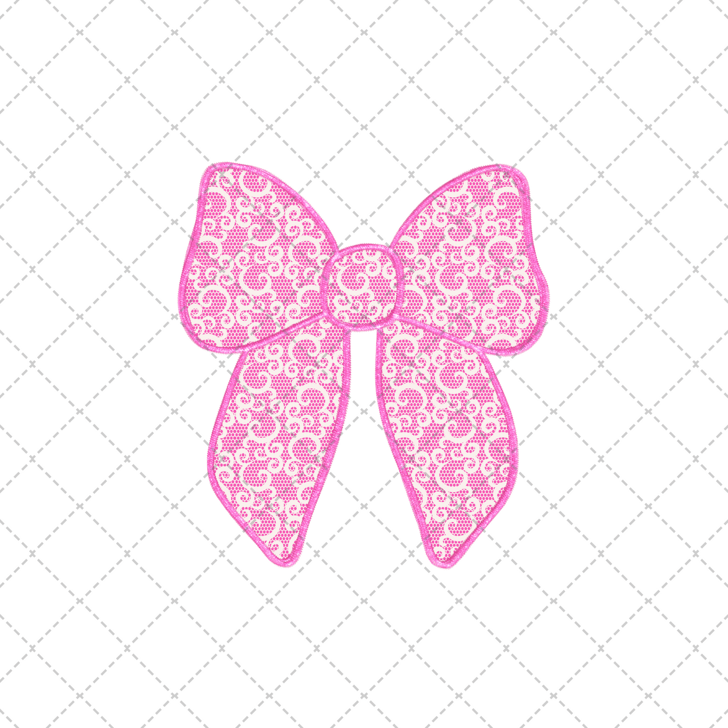 Lace Bow Pink Transfer
