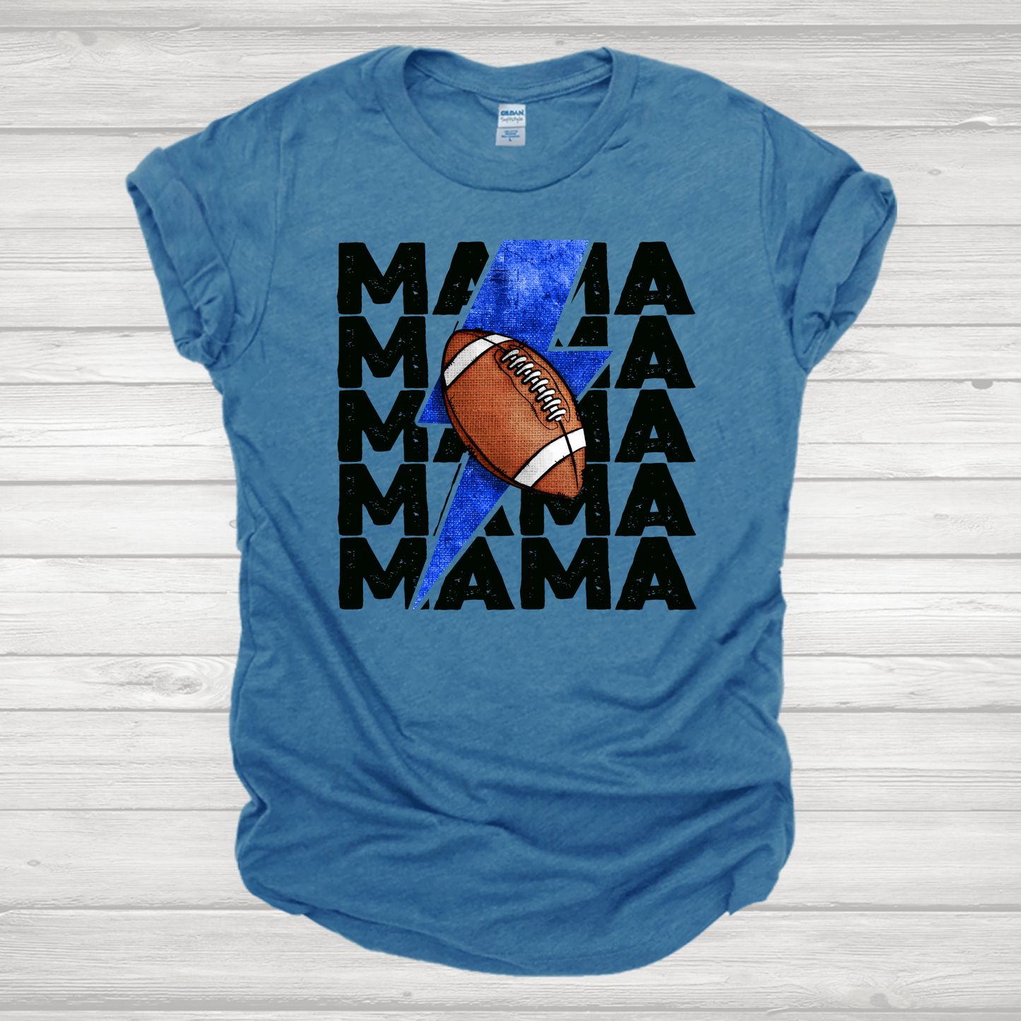 Football Mama Blue Bolt Transfer