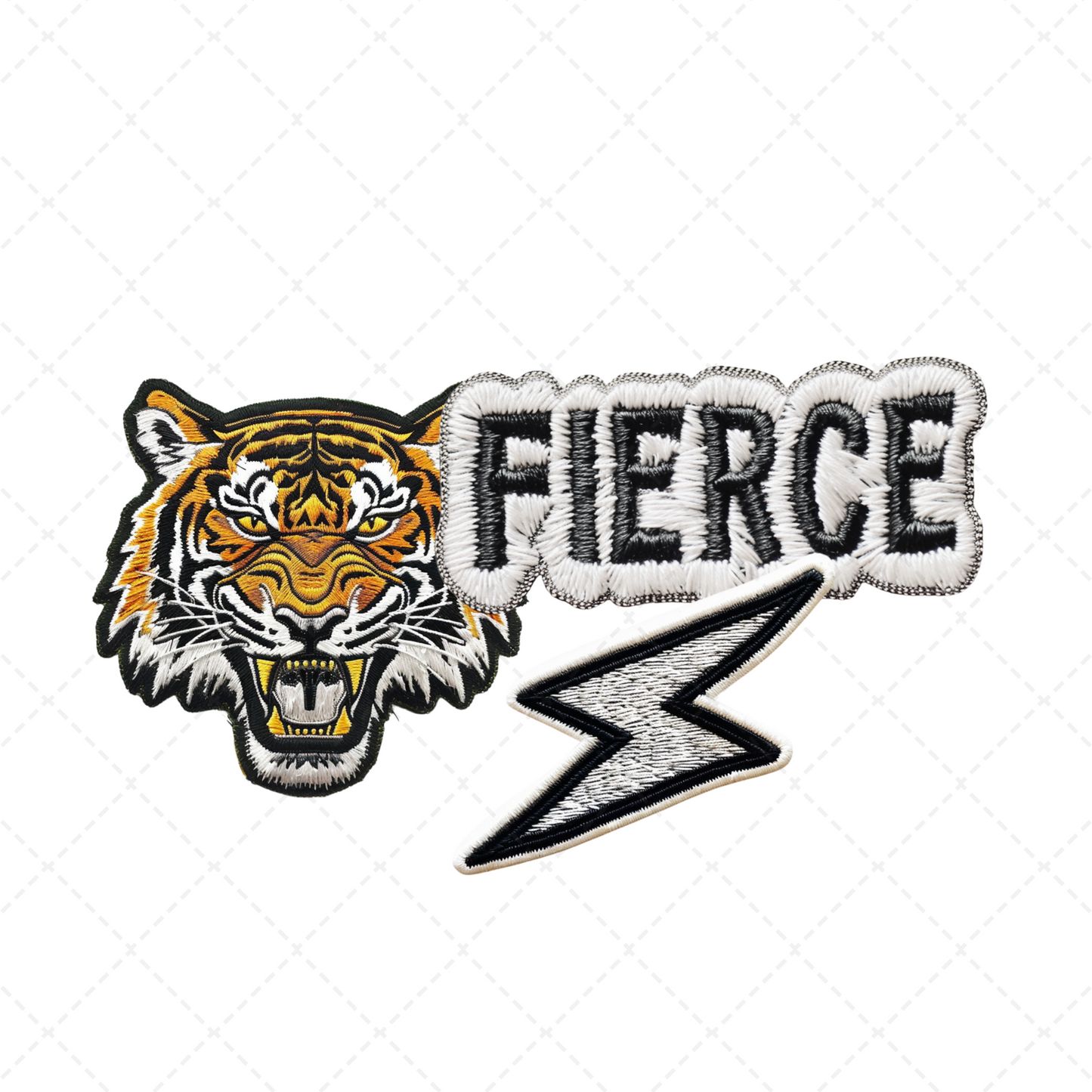 Fierce Tiger Faux Embroidery Transfer