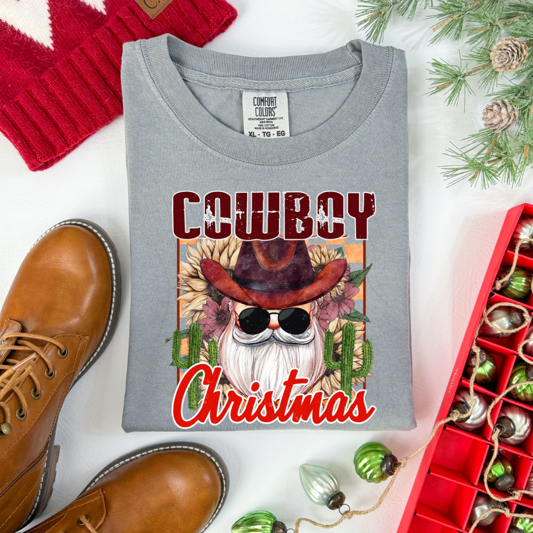 Cowboy Christmas Santa Transfer