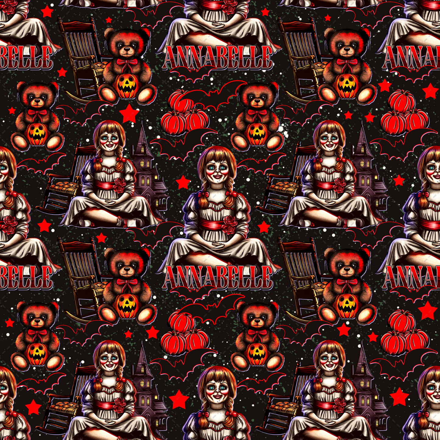 Spooky Doll Seamless Tumbler Wrap