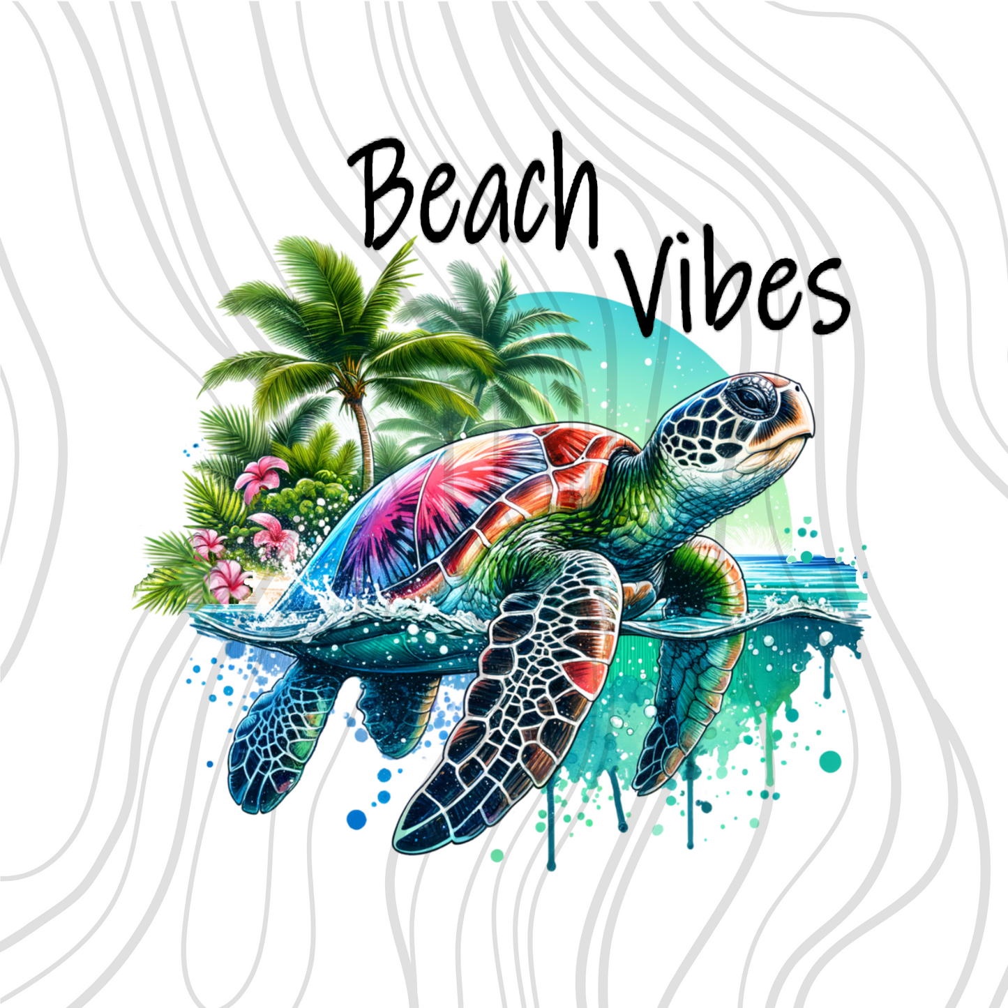 Beach Vibes Turtle Transfer