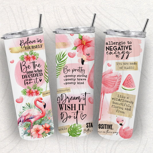 Flamingo Tumbler Wrap Transfer