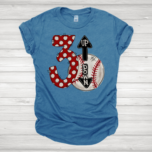 3Up 3Down Baseball Transfer