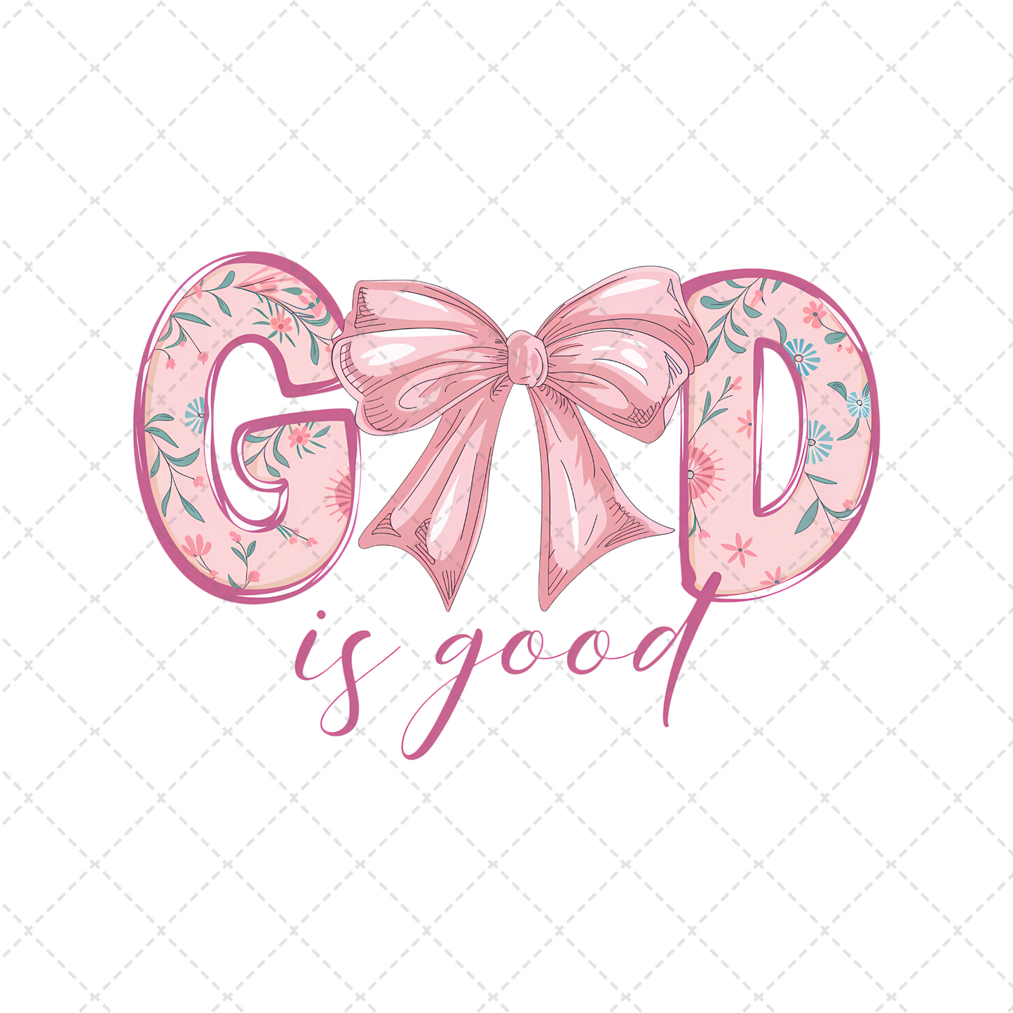 God Is Good Pink Coquette Transfer