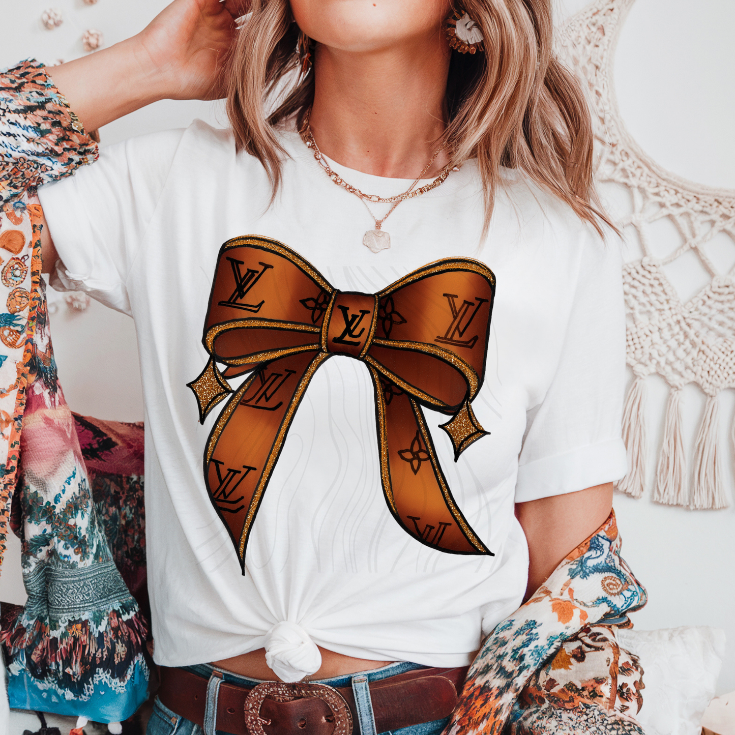 Designer Bow And Stars Transfer