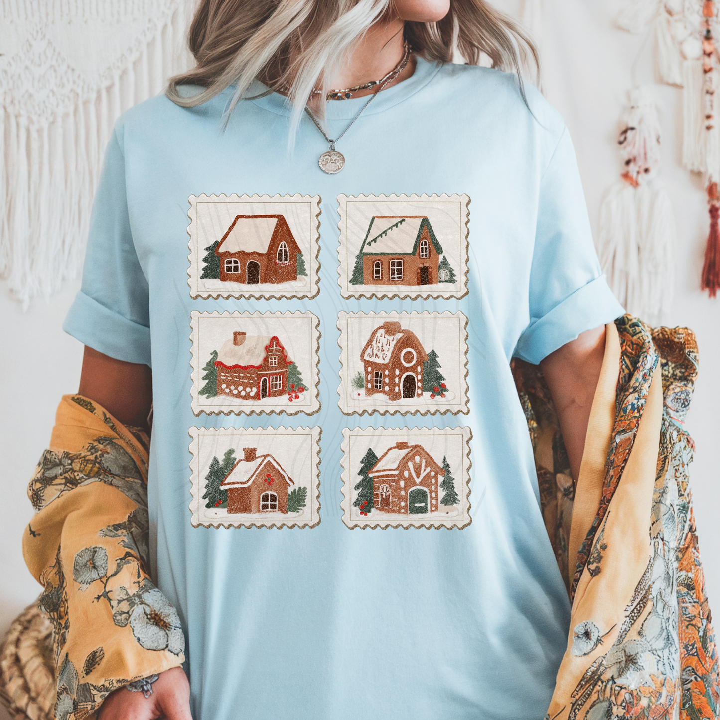 Vintage Gingerbread House Stamp Transfer