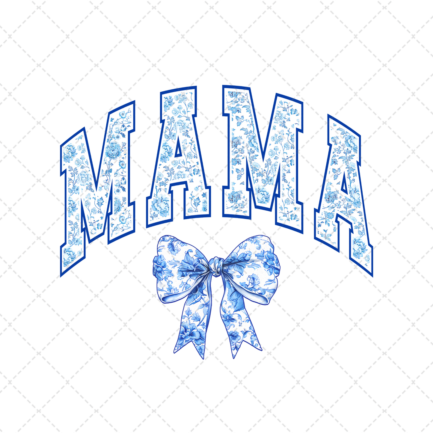 Mama Blue Floral Transfer