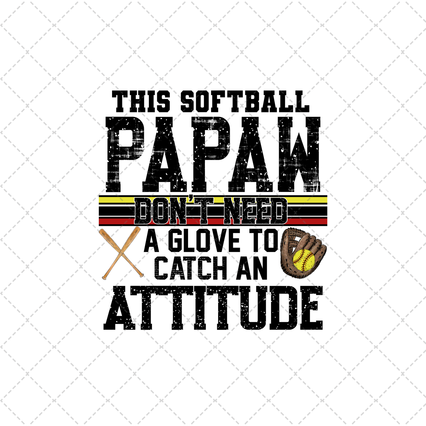 This Softball Papaw Transfer ** TWO PART* SOLD SEPARATELY**