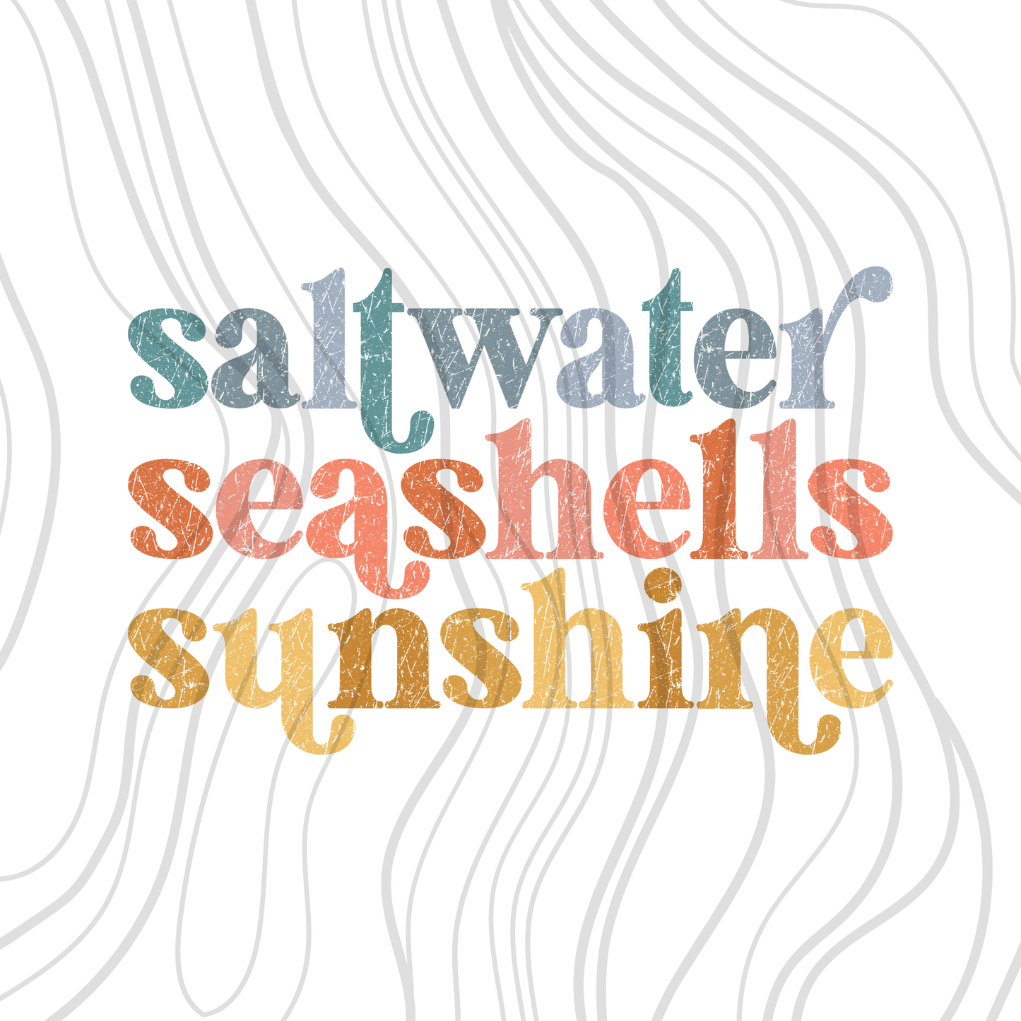 Saltwater Seashells Sunshine Transfer