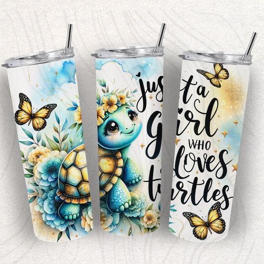 Just A Girl Who Loves Turtles Tumbler Wrap Transfer