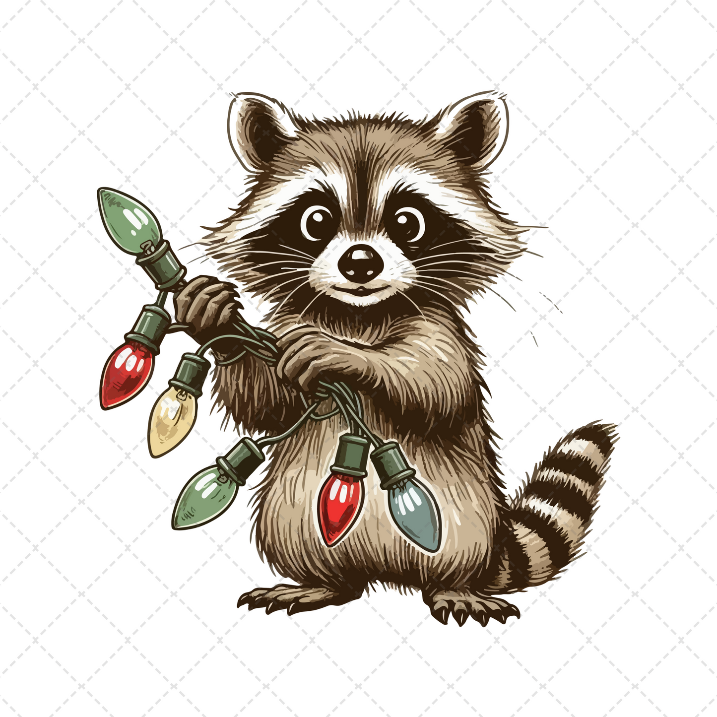 Christmas Feral Raccoon Transfer
