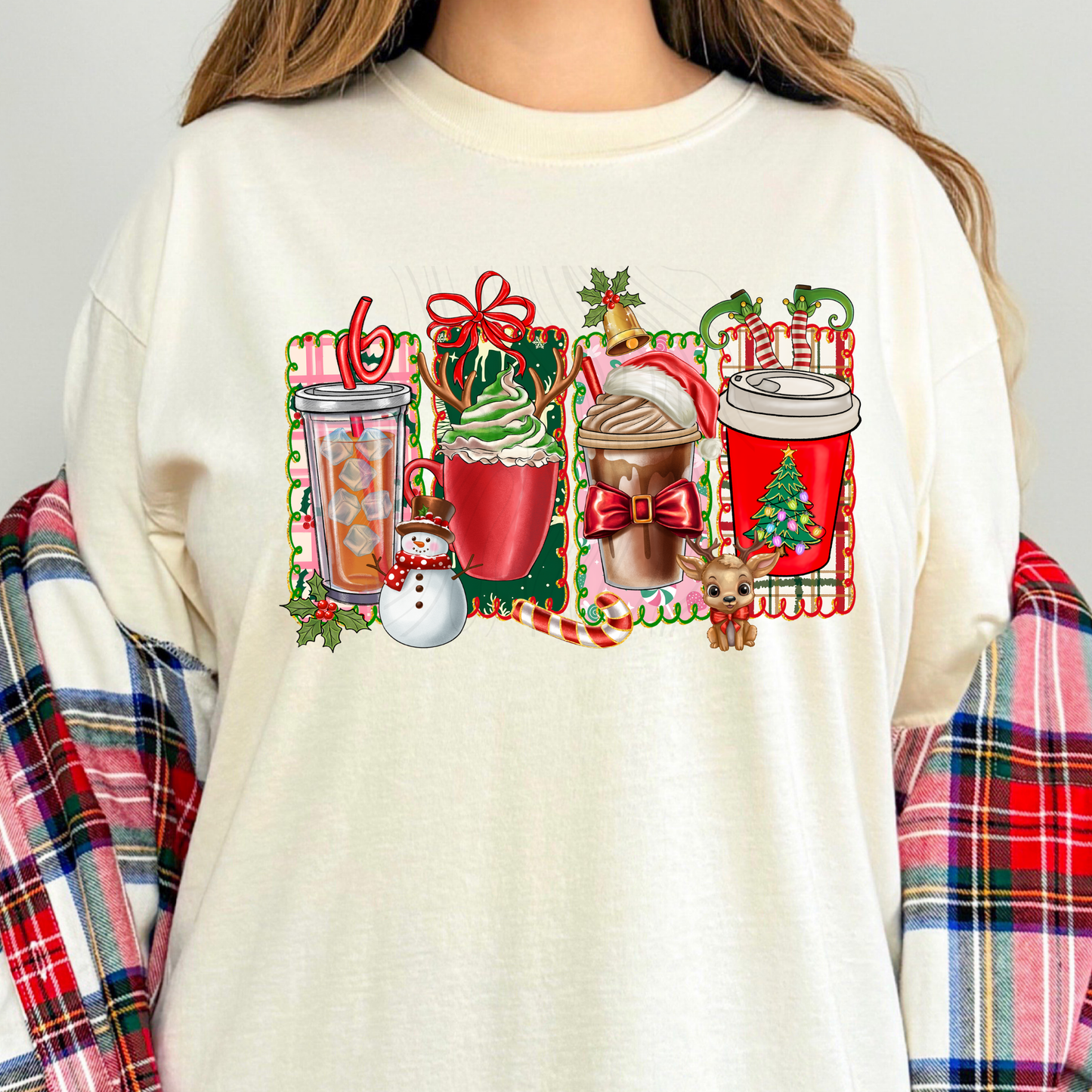 Christmas Coffee Cups Transfer