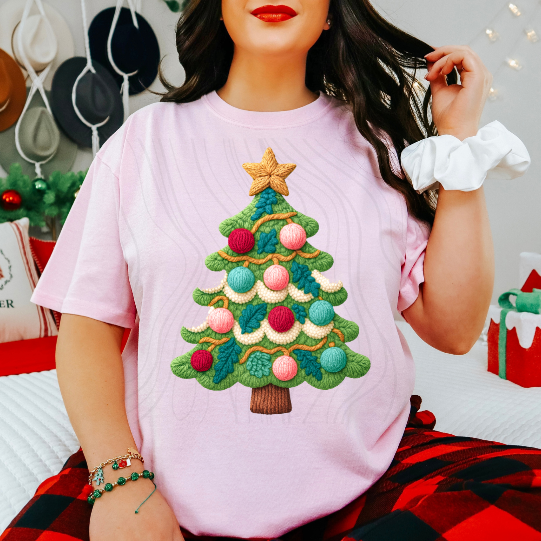 CHRISTMAS TREE FAUX YARN TRANSFER