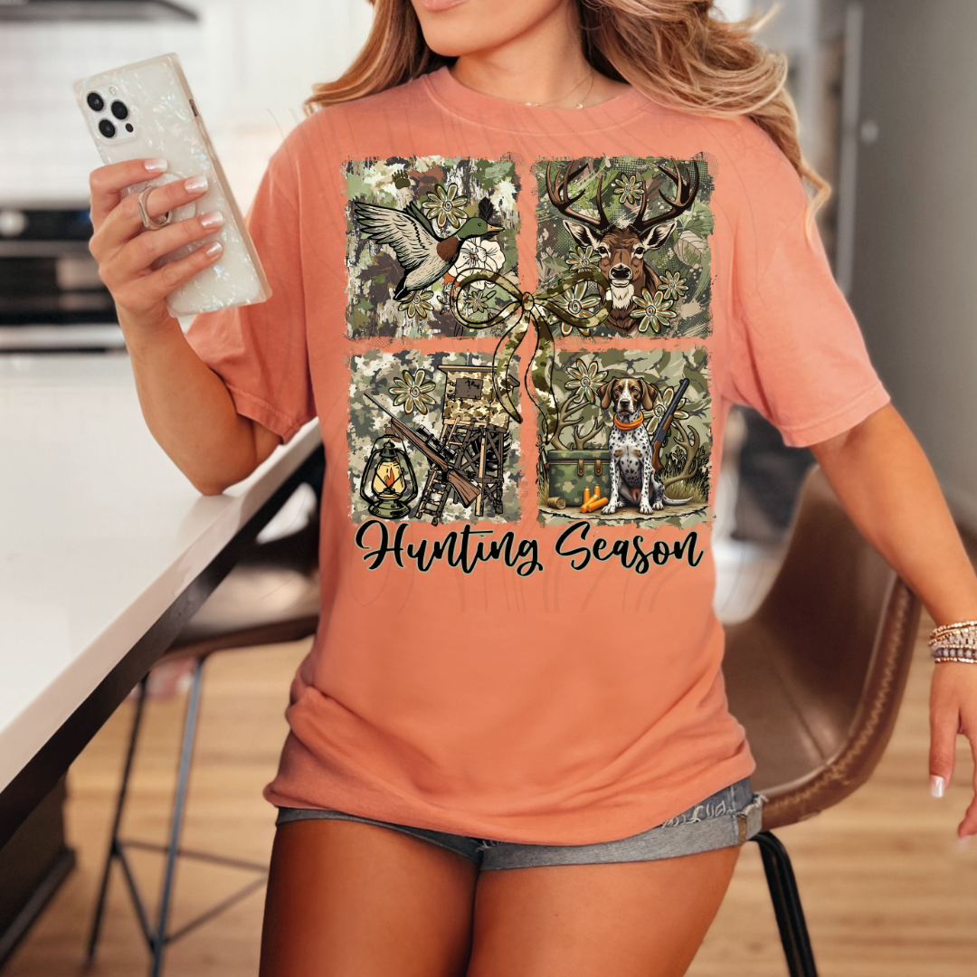 Camo Hunting Season Coquette Bow Transfer