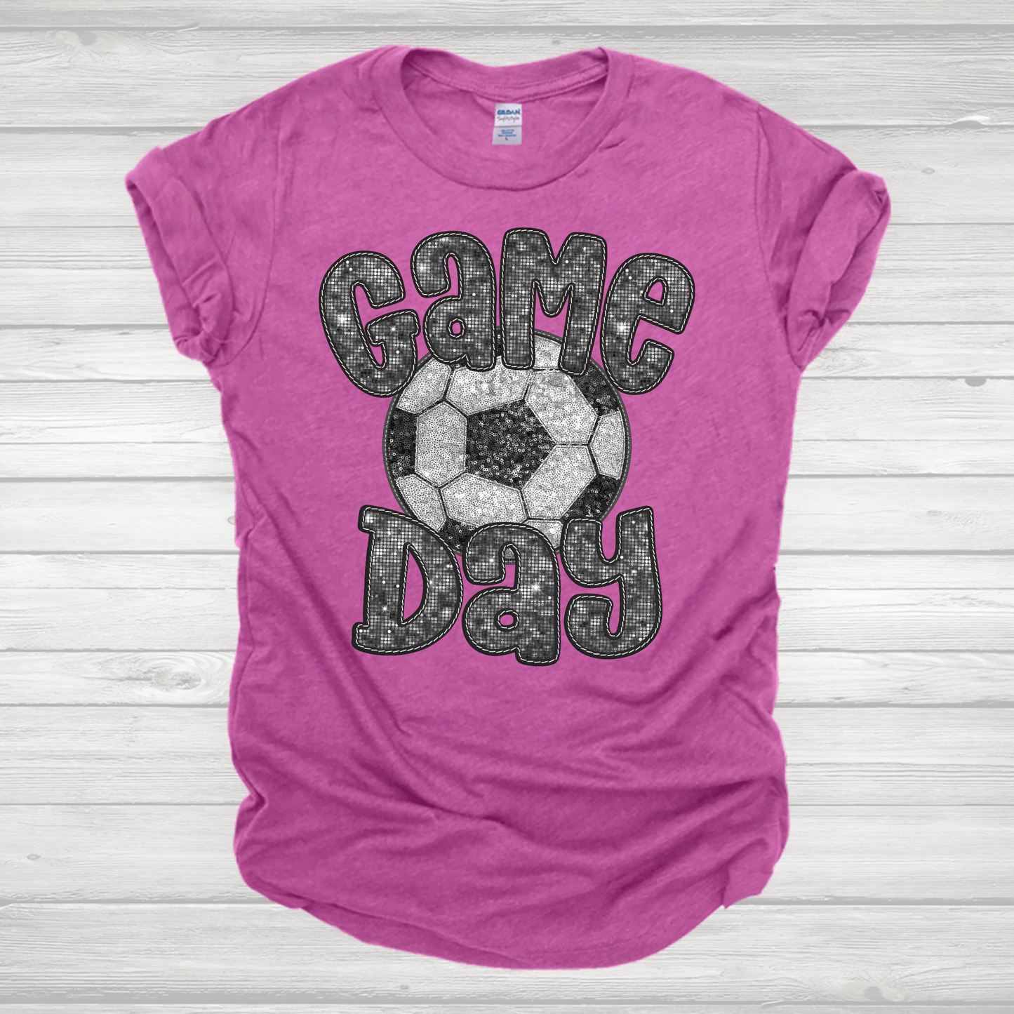 Faux Sequin Game Day Soccer Transfer