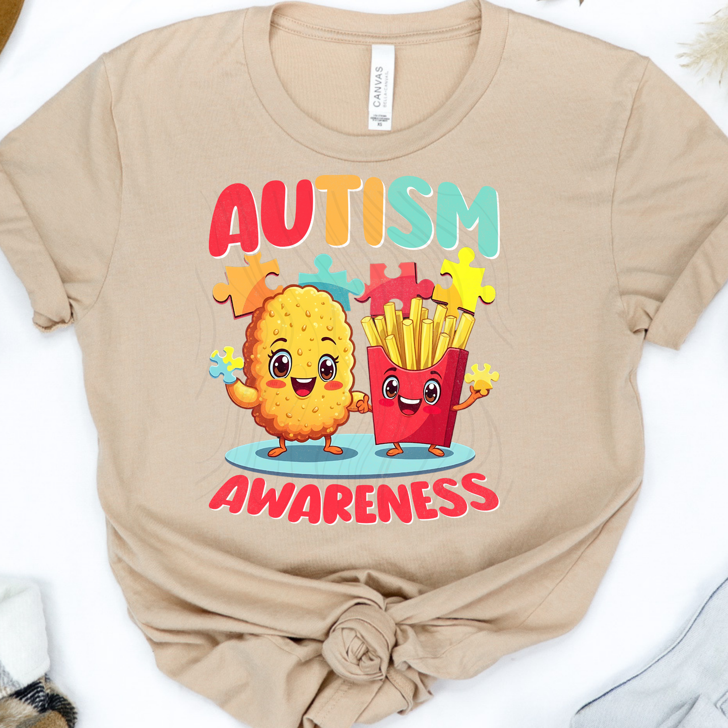 Chicken Nugget And French Fries Autism Awareness Transfer