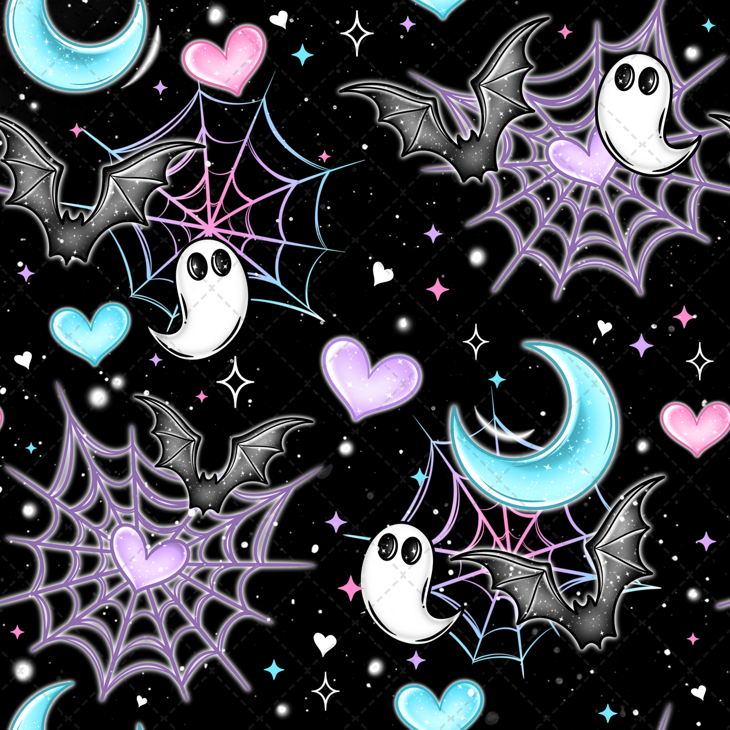 Bat Webs Ghostie Seamless