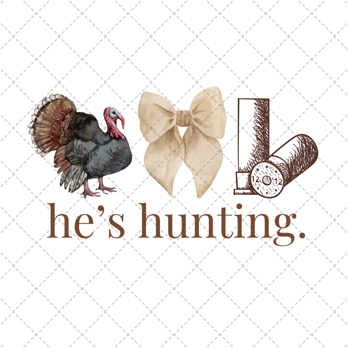 He's Hunting Turkey With Shells Transfer