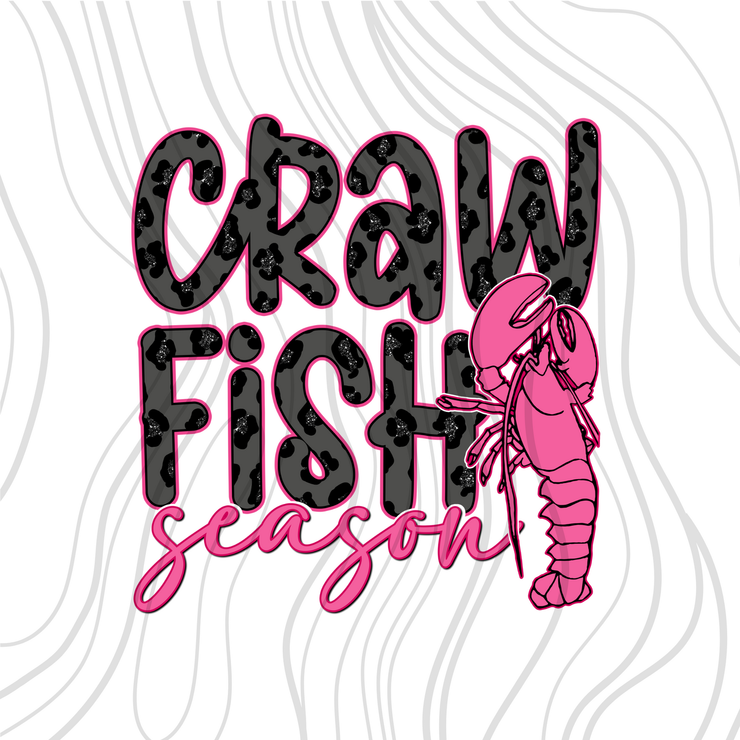 Crawfish Season Leopard Pink Transfer