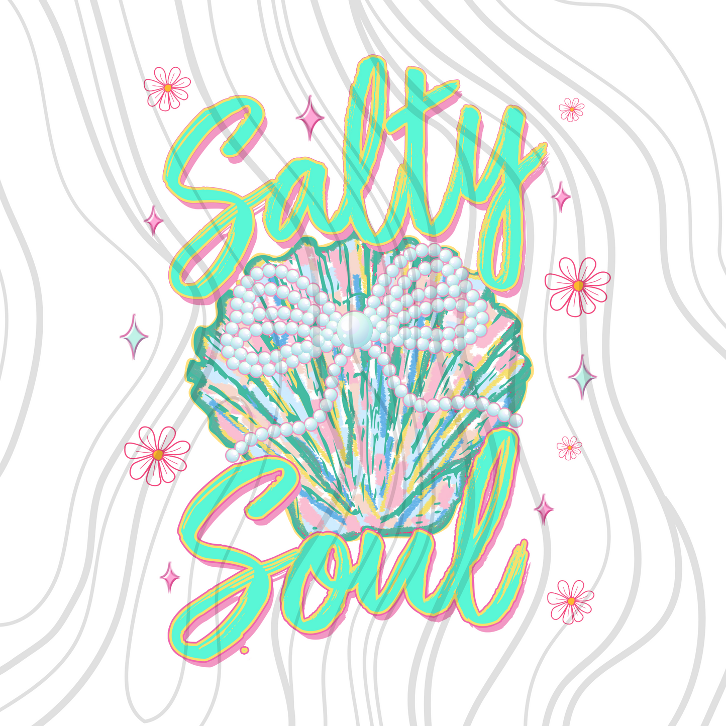 Pearl Bow Salty Soul Transfer