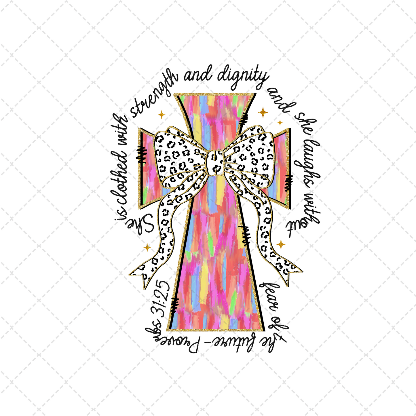 Brush Stroke Cross Coquette Transfer