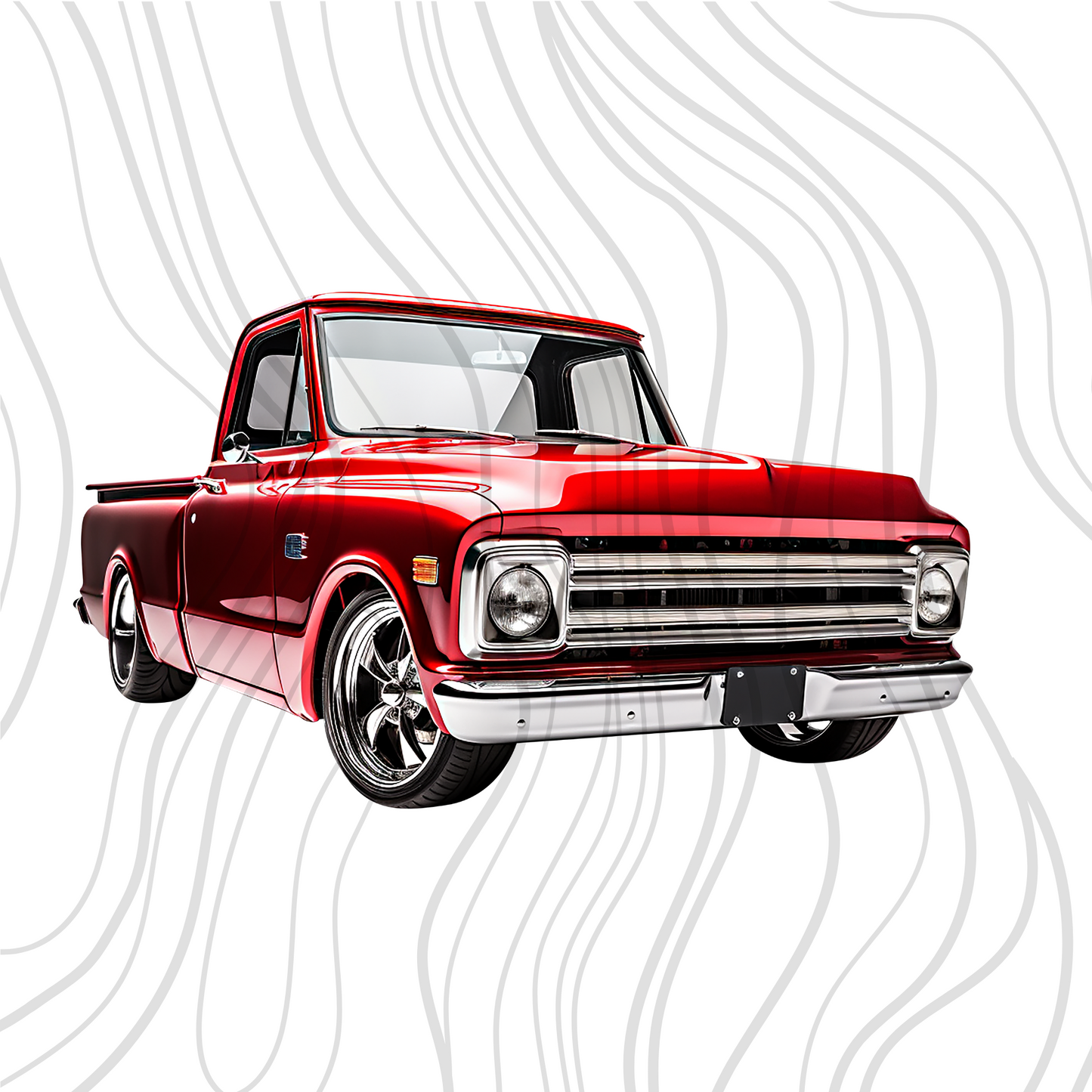 Red Vintage Truck Transfer