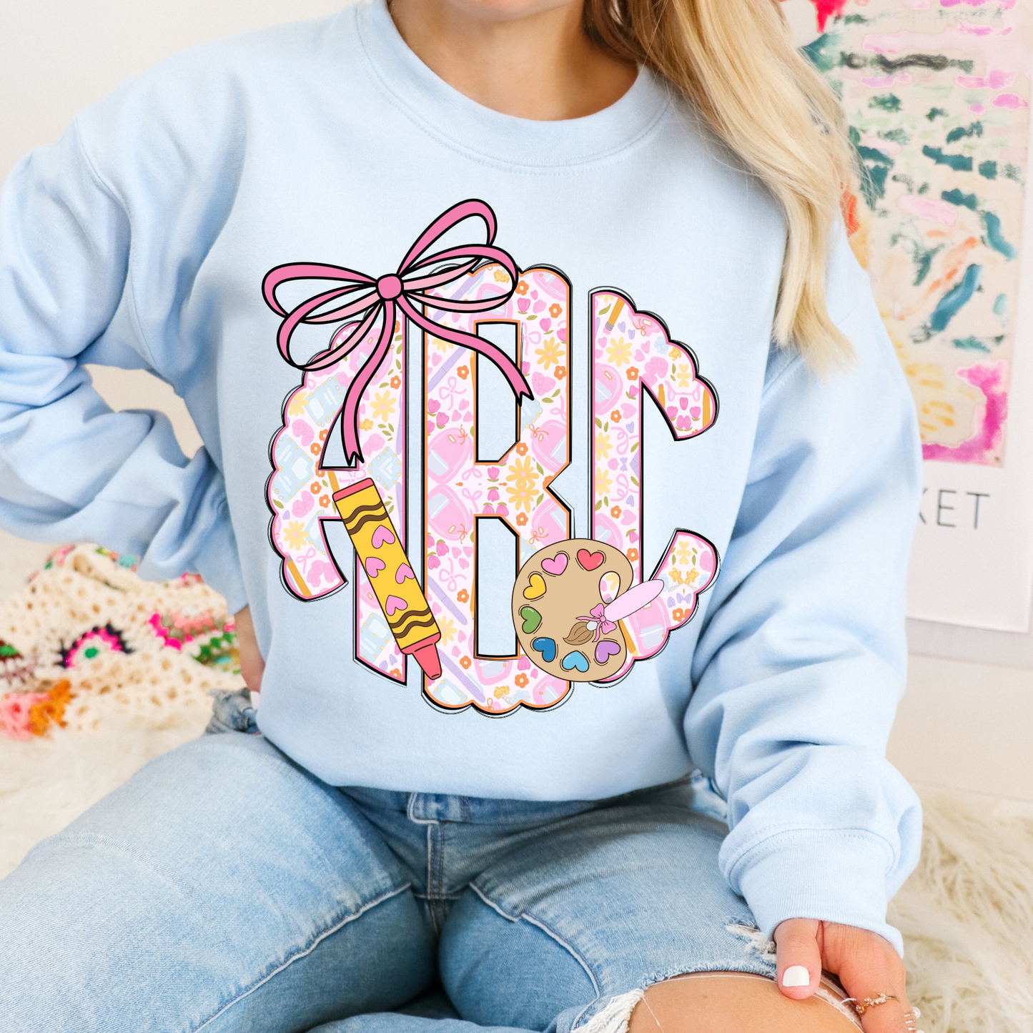 Coquette Teacher Back Pack- Custom Monogram Transfer