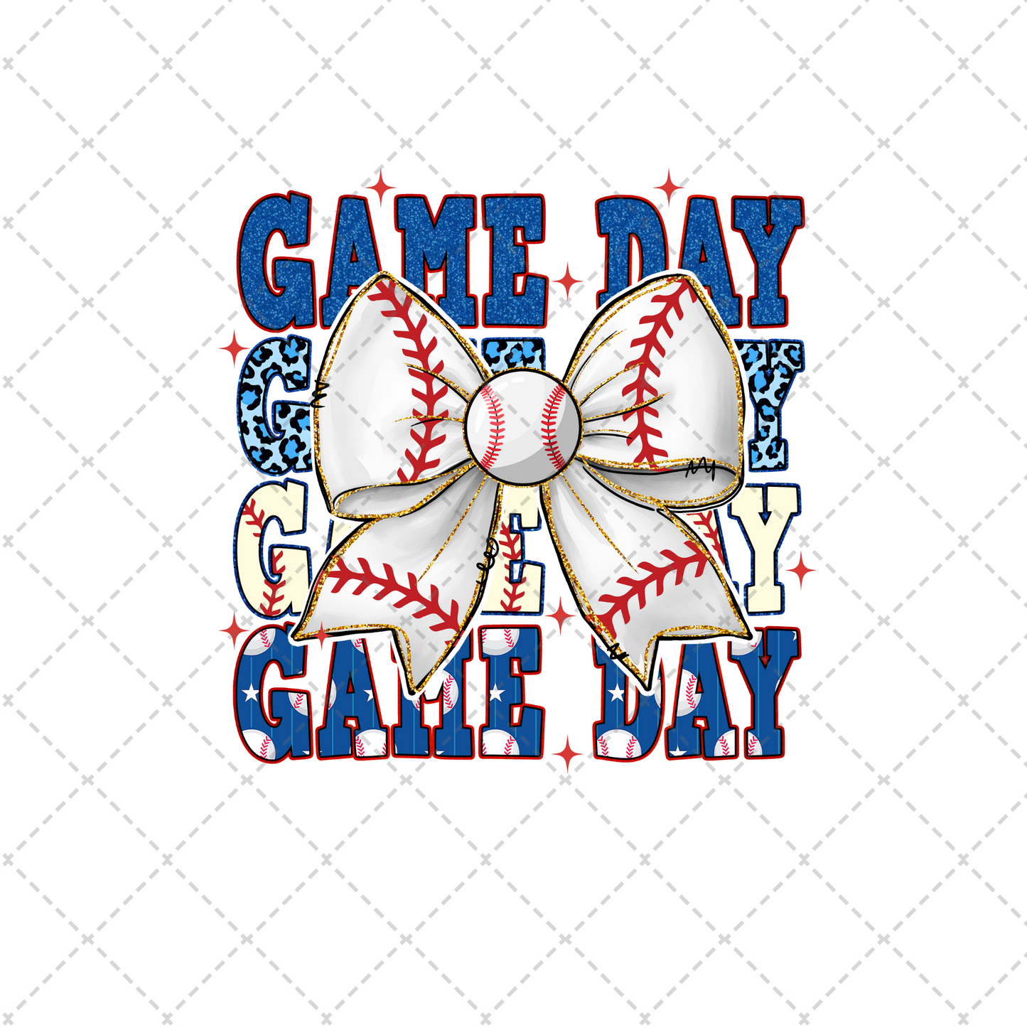 Blue Game Day Baseball Transfer