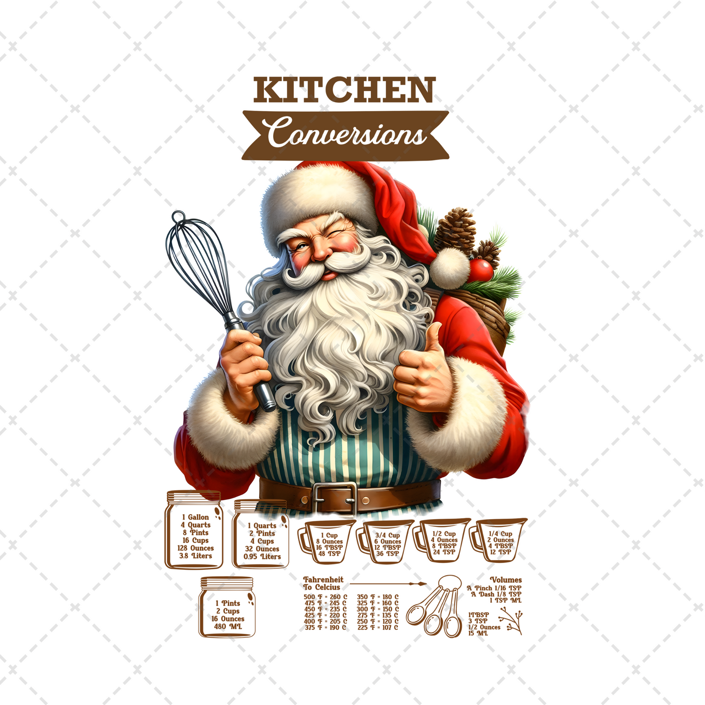 Santa Kitchen Conversion 2 Tea Towel Transfer