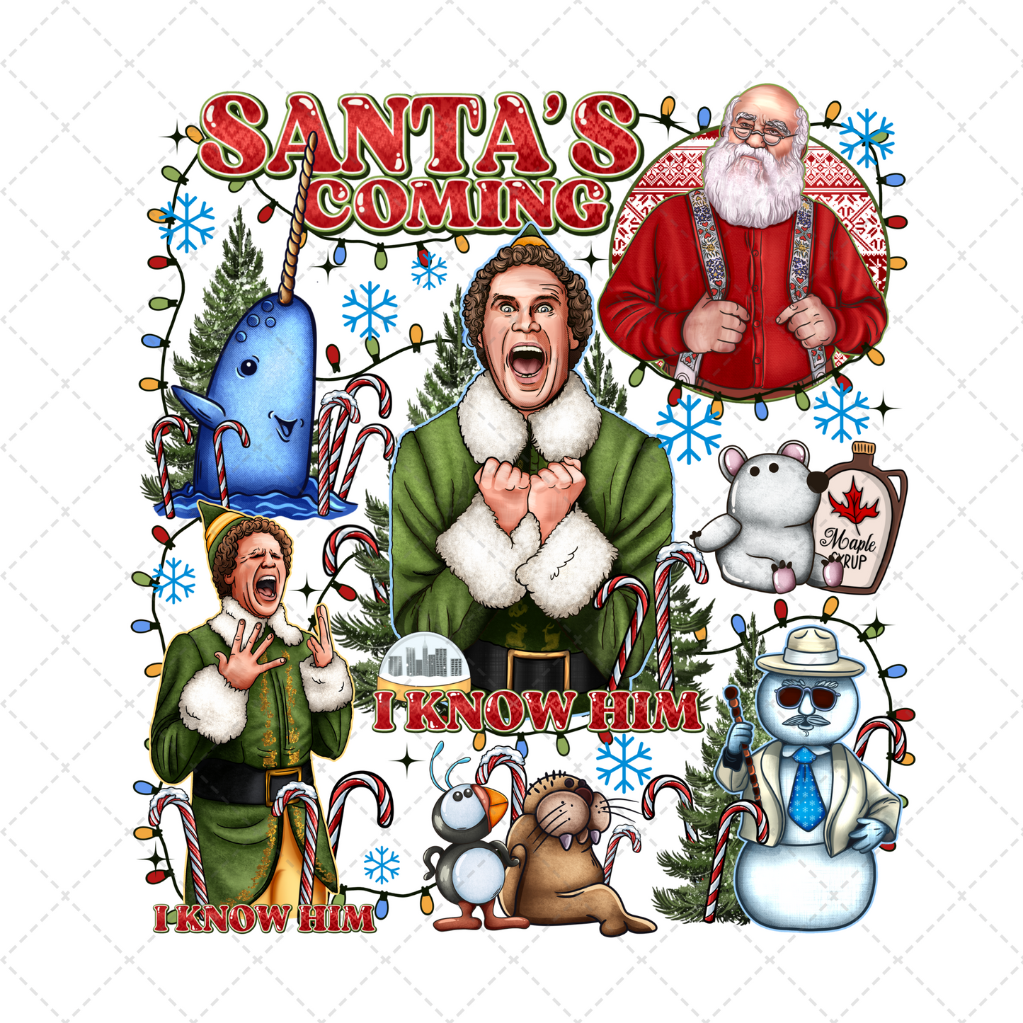 Santa Is Coming Transfer ** TWO PART* SOLD SEPARATELY**