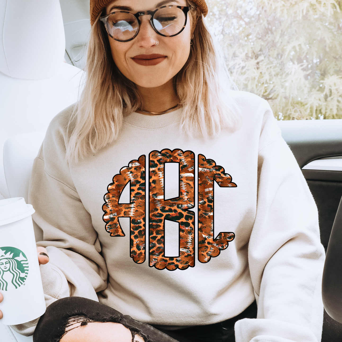 Football Grunge Leopard - Custom Monogram Transfer