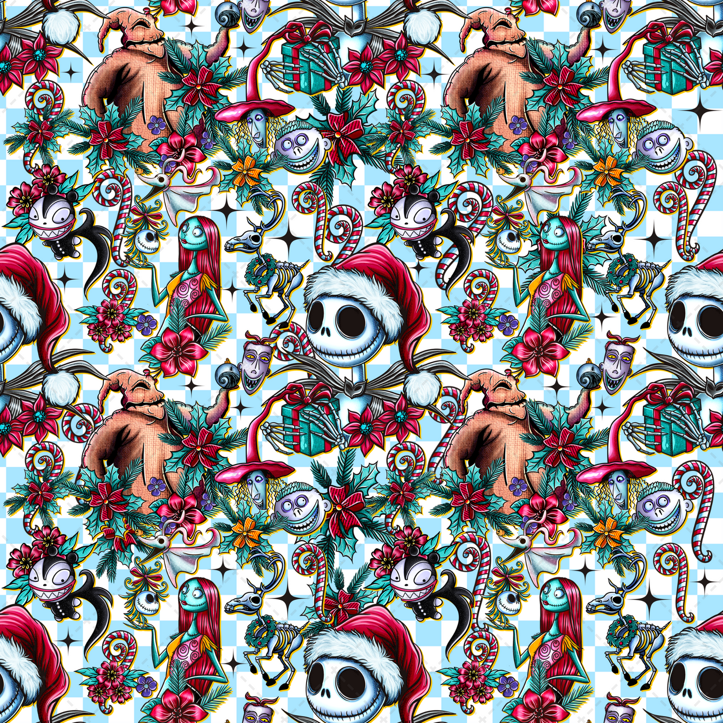 Skeleton Christmas Seamless Tumbler Wrap