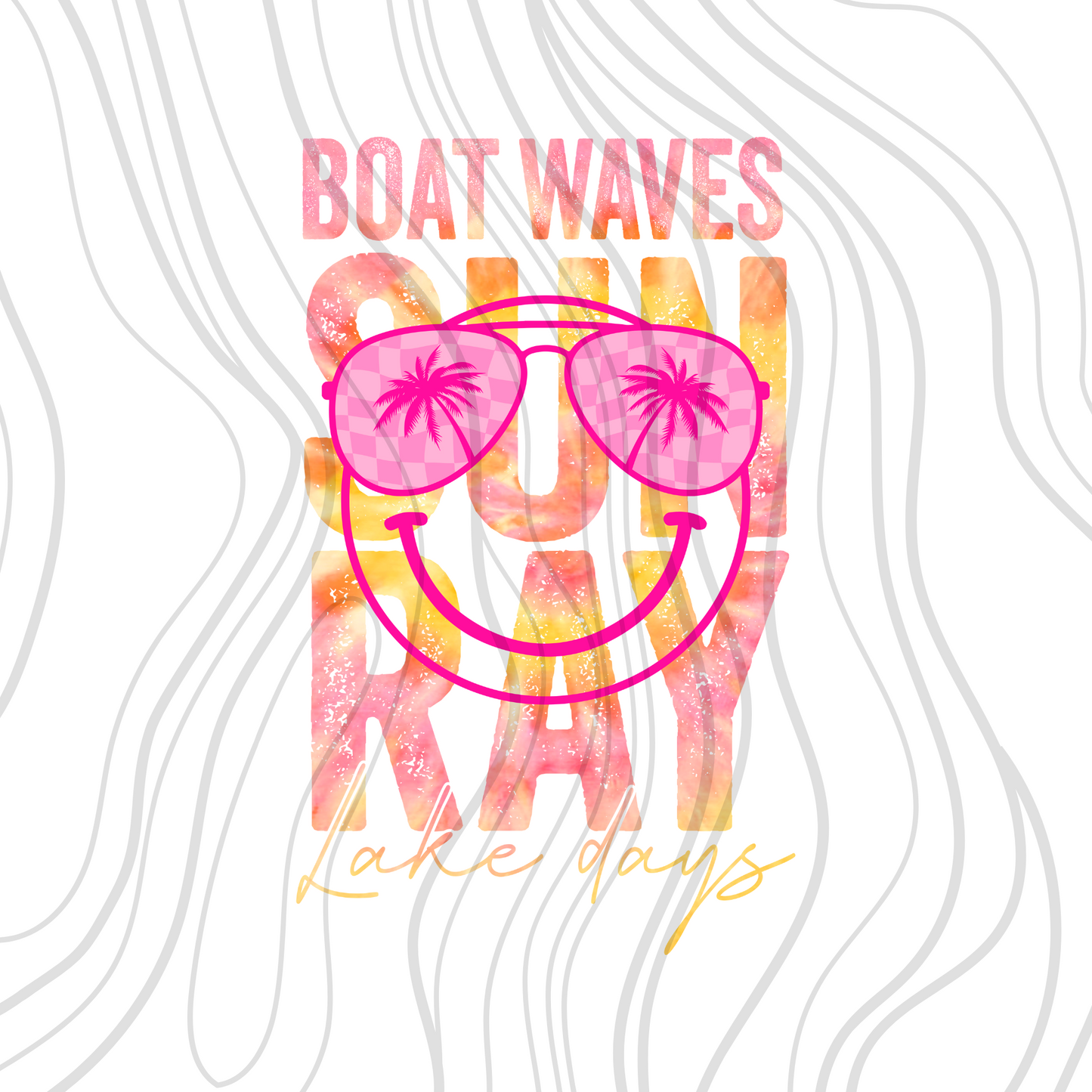 Boat Waves Smile Transfer ** TWO PART* SOLD SEPARATELY**