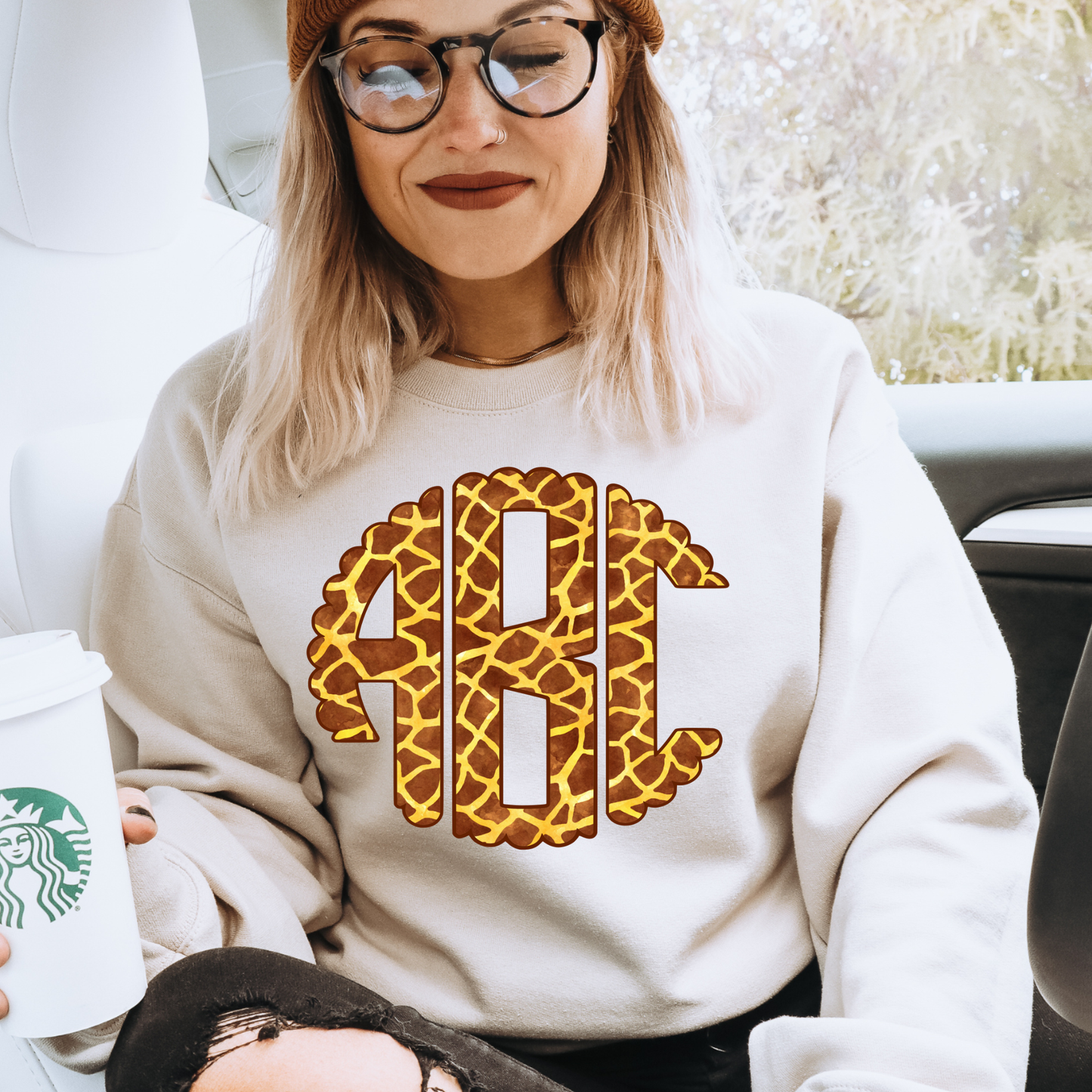 Giraffe- Custom Monogram Transfer