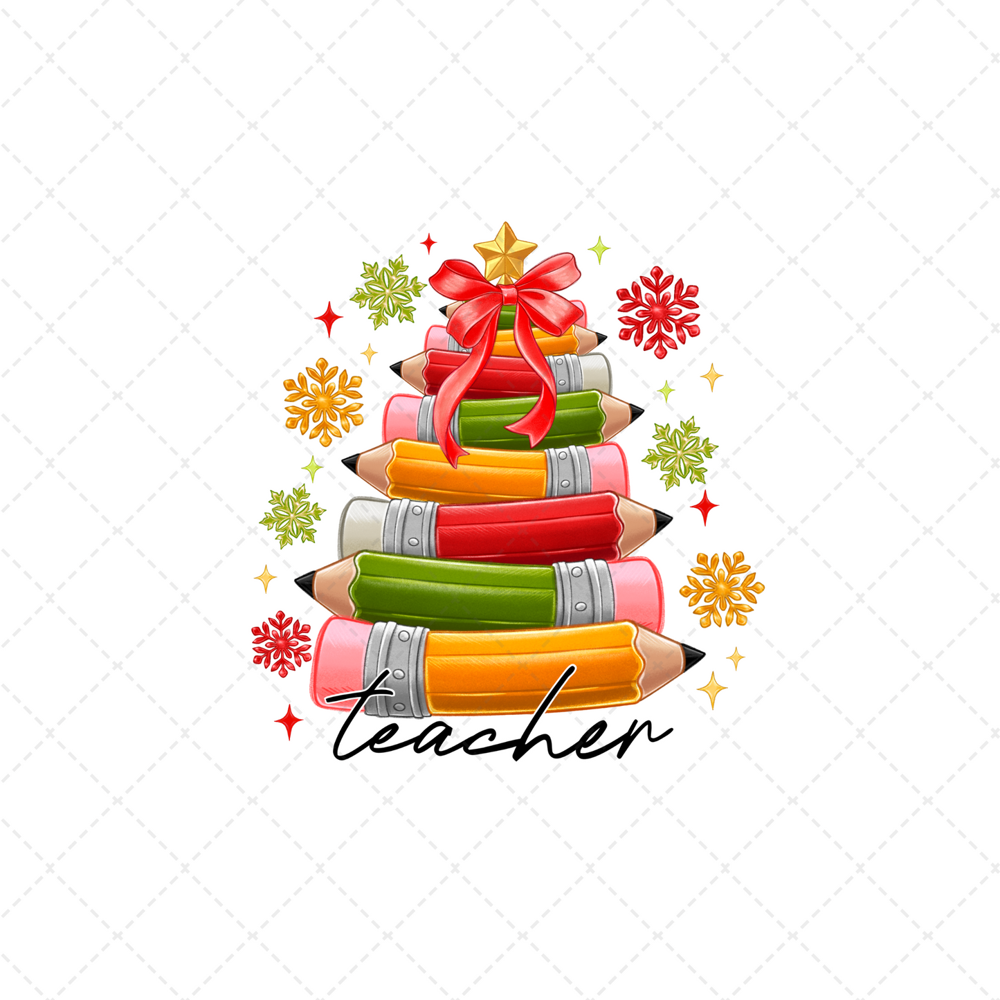 Teacher Christmas Tree Transfer