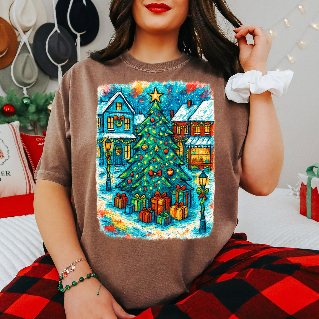 WATERCOLOR SMALL TOWN TRANSFER