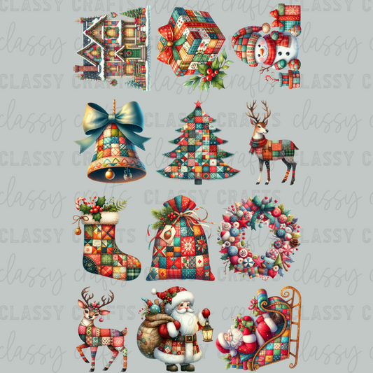 Patchwork Christmas 30x48 - PREMADE GANG SHEET