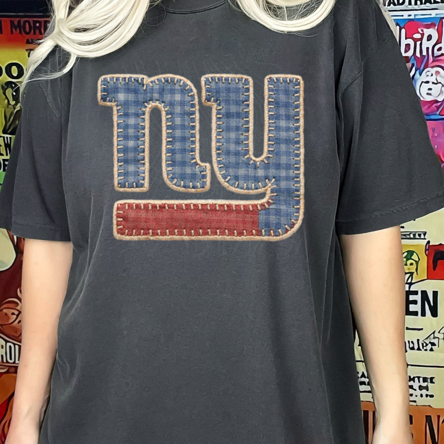 NYG Faux Quilted Transfer