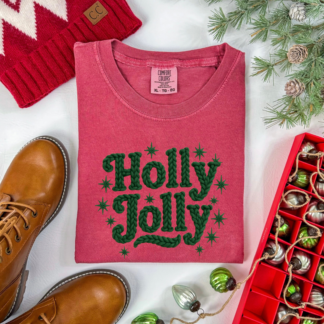 KNITTED CHRISTMAS FAUX YARN TRANSFER