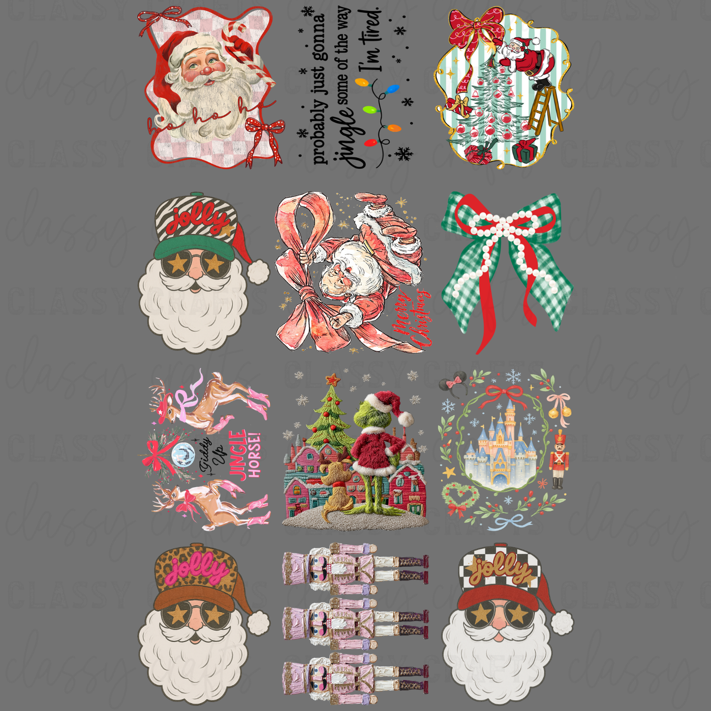 Giddy Up Jingle Horse - 30x48 - PREMADE GANG SHEET