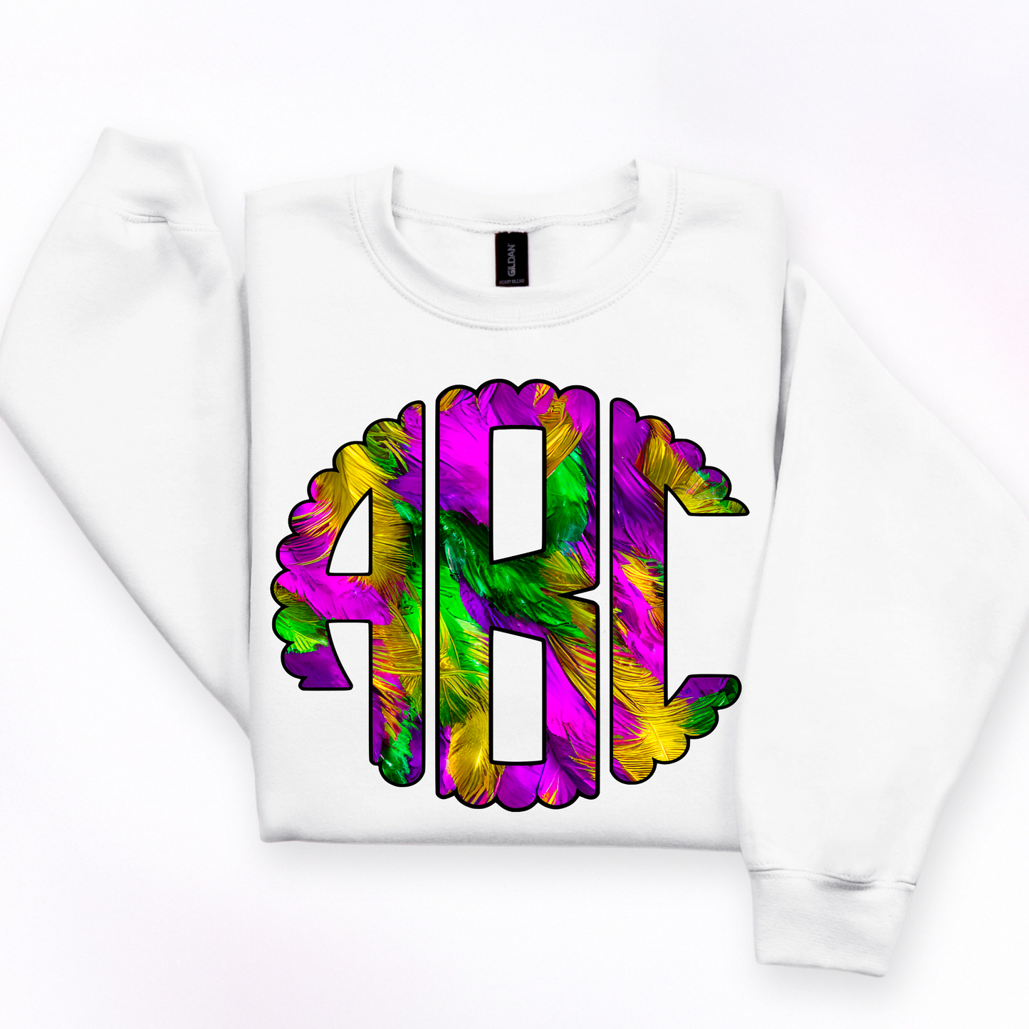 Mardi Gras Feather - Custom Monogram Transfer