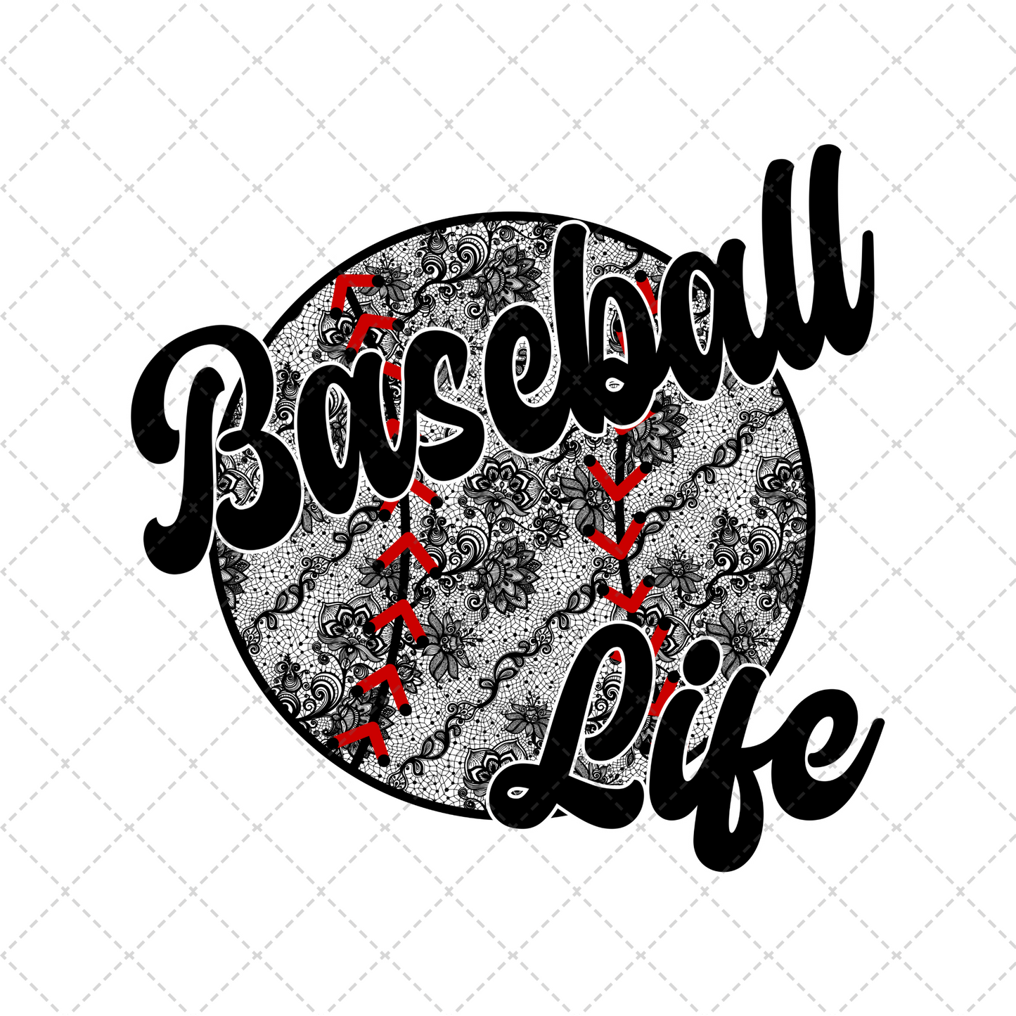 Lace Baseball Life Transfer