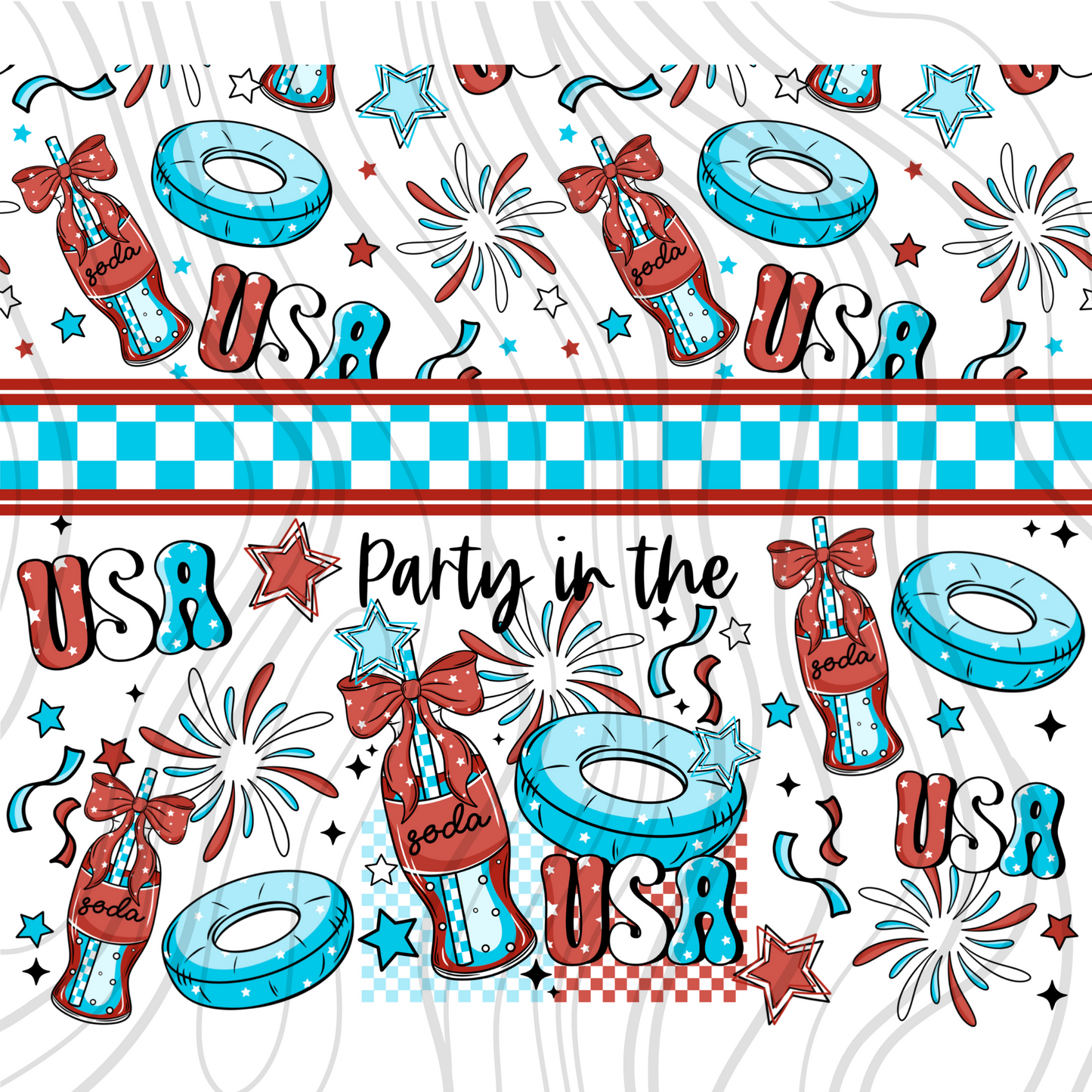 Party In The USA Tumbler Wrap Transfer
