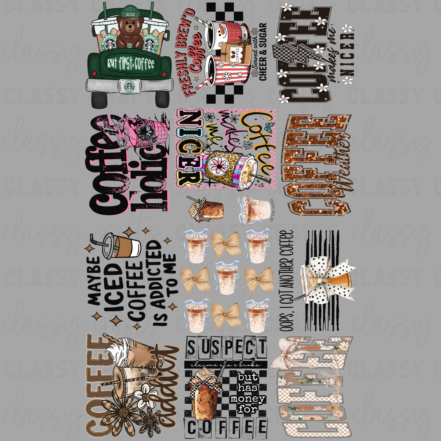 Coffee Addict - 30x48 - PREMADE GANG SHEET
