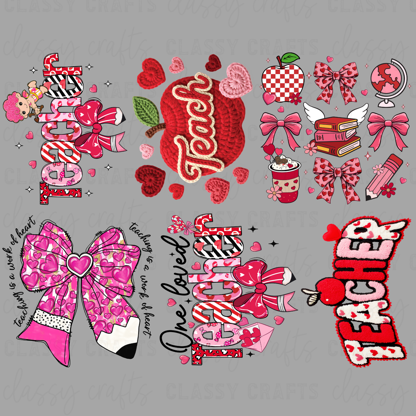 Teacher Valentines 30x24 - PREMADE GANG SHEET