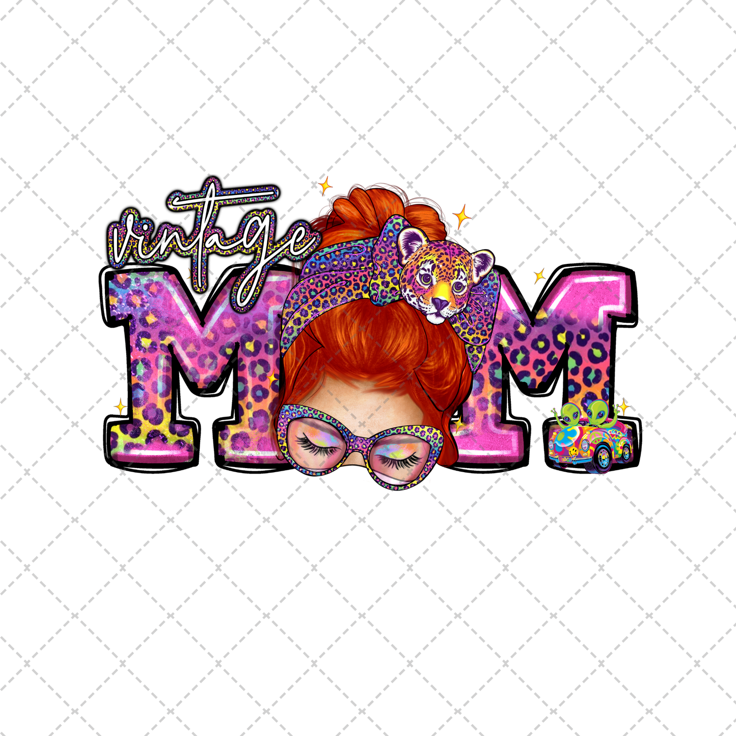 Red Vintage Mom Transfer
